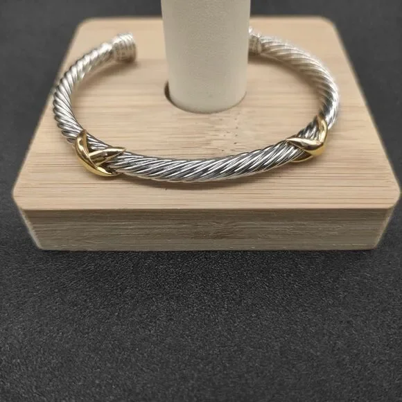 David Yurman 5mm 14K Double X Bracelet